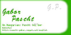 gabor pascht business card